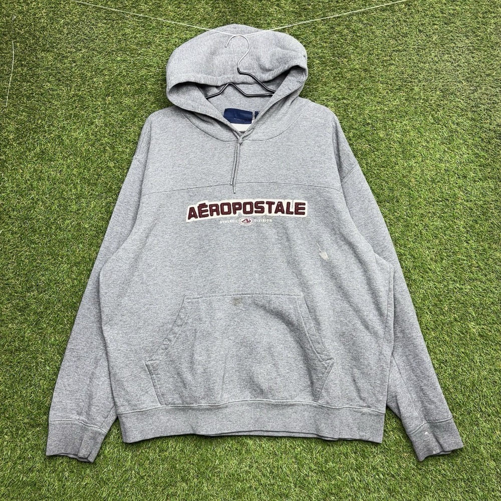 Vintage 90s Aeropostale Hoodie Mens XL Skater Y2K Skate Cyber Grunge Indie Boxy